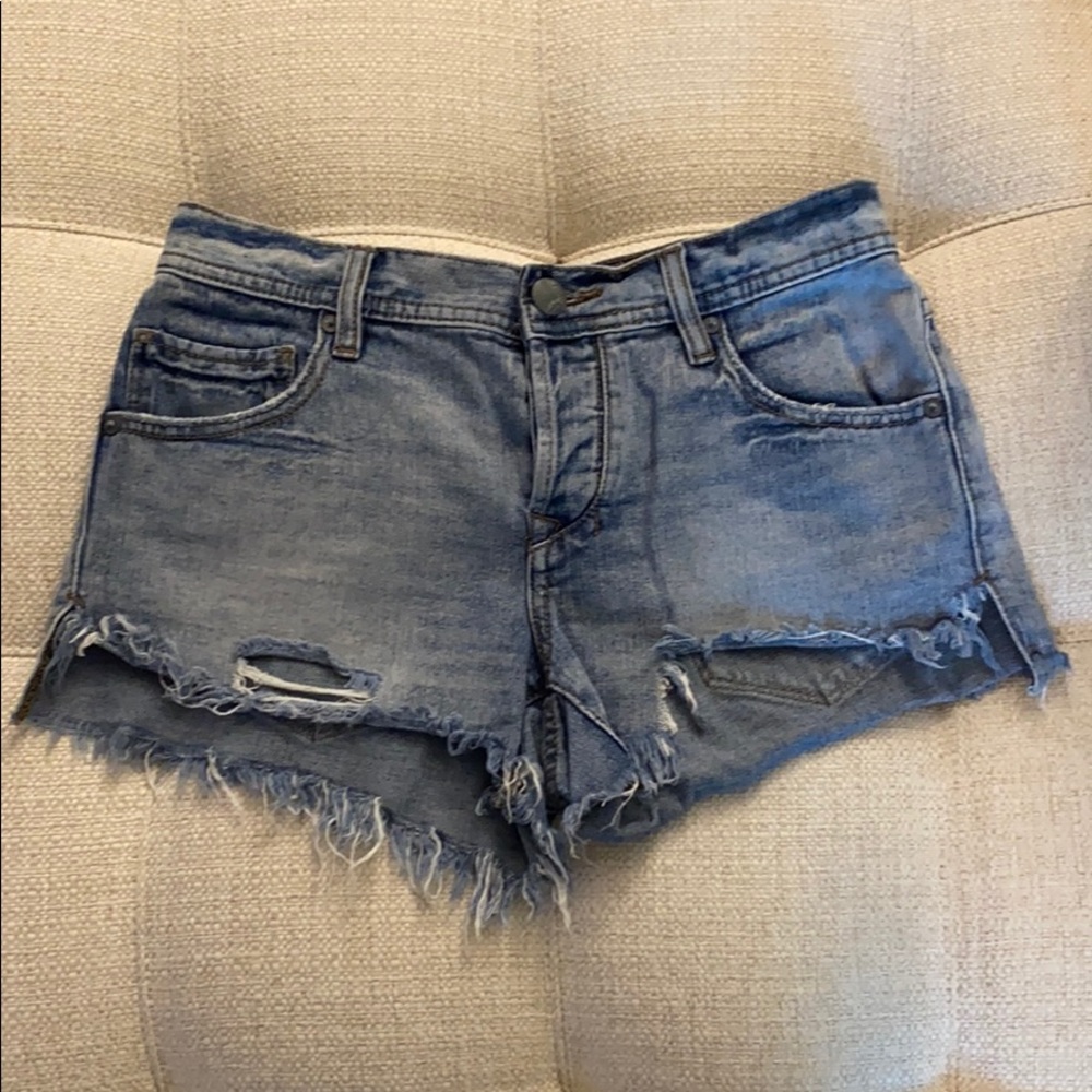 Free people button up denim cut offs | 26